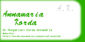 annamaria korda business card